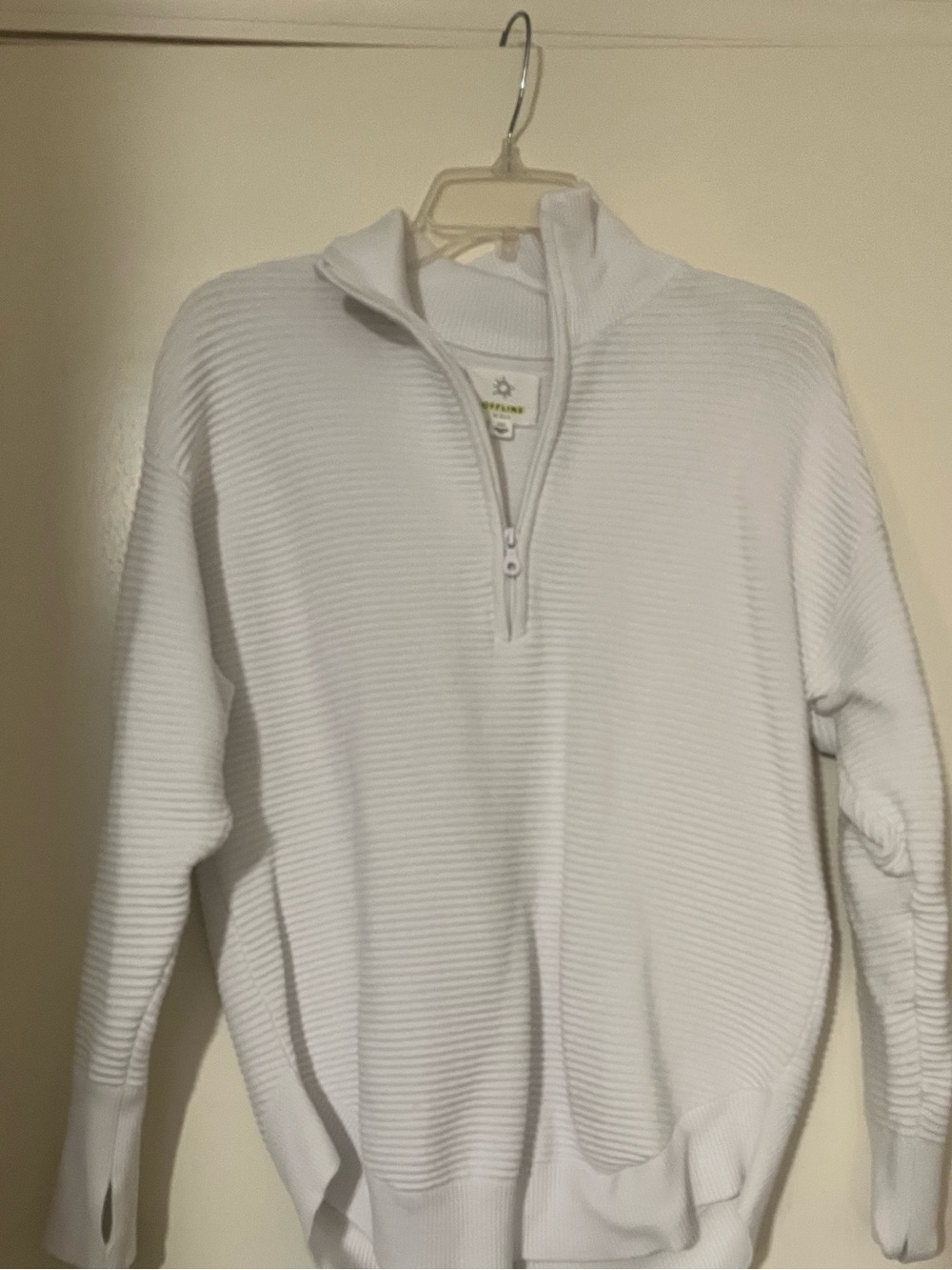 Aerie Offline Half-Zip Ribbed Sweater